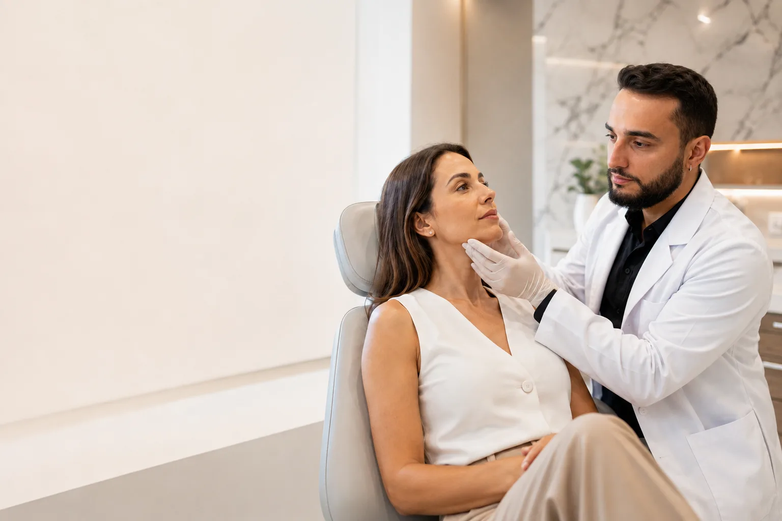Avaliação para harmonização orofacial em consultório odontológico
